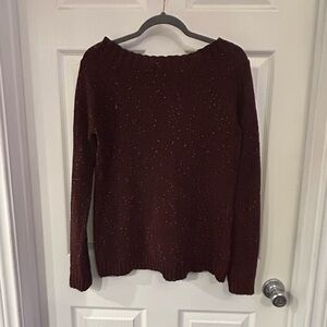Hinge (Nordstrom) Black Cherry Boat Neck Chenille Sweater